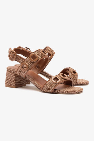 Milan Sandal In Caramel Wave Raffia