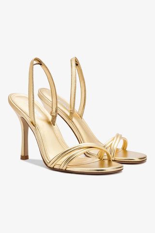 Annie Sandal In Gold Metallic Leather