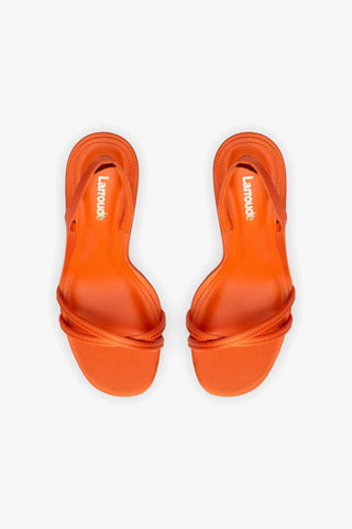 Annie Sandal In Orange Satin