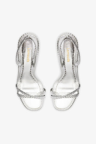 Annie Sandal In Silver Metallic Leather