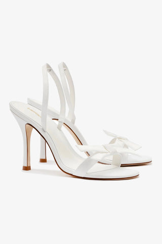 Larroudé x Markarian Bridal Sandal In White Satin