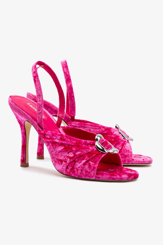 Mayfair Sandal In Pink Velvet