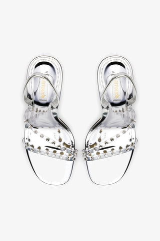 Annie Sandal in Silver Specchio with Swarovski® Crystals