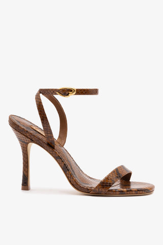 Veronina Sandal In Oud Python Embossed Leather