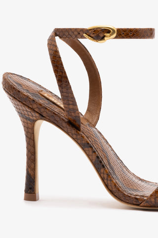 Veronina Sandal In Oud Python Embossed Leather