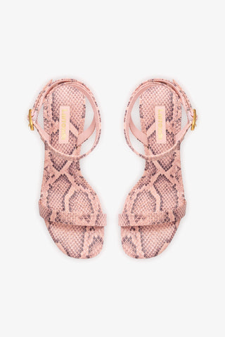 Veronina Sandal In Tulip Python Embossed Leather