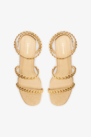 Gio Milanina Sandal In Beige Raffia