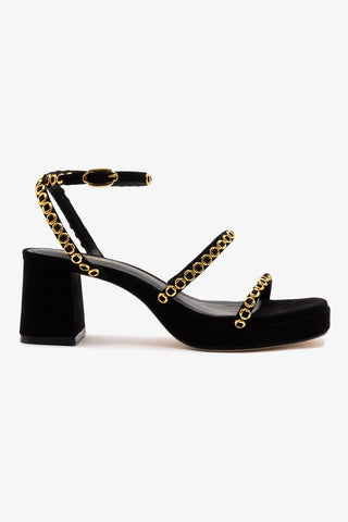 Gio Milanina Sandal In Black Suede