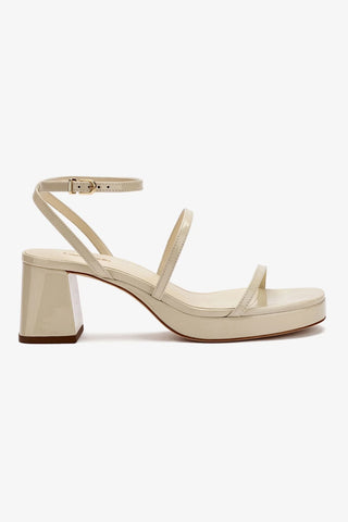 Gio Sandal In Ivory Patent Leather