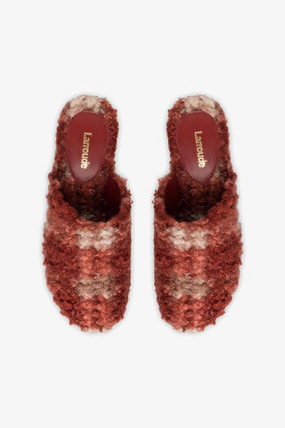 Miso Platform Clog In Berry Plaid Shearling