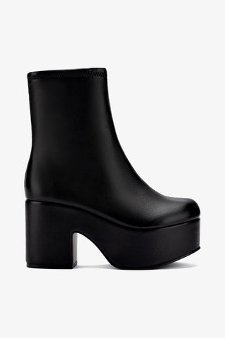 Miso Platform Boot In Black Stretch Leather Boot Larroudé