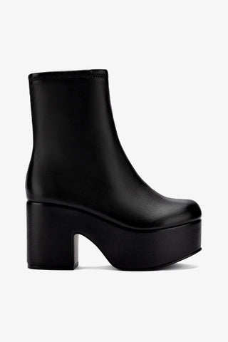 Miso Platform Boot In Black Stretch Leather