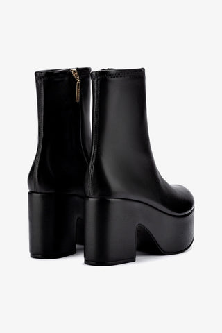 Miso Platform Boot In Black Stretch Leather Boot Larroudé