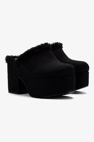 Miso Platform Clog In Black Knit