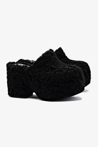 Miso Clog In Black Shearling