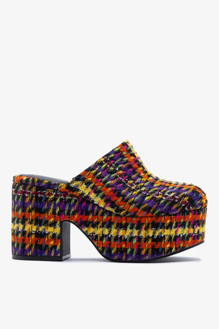 Miso Platform Clog Multicolor Printed Tweed