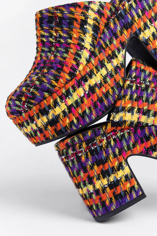 Miso Platform Clog Multicolor Printed Tweed