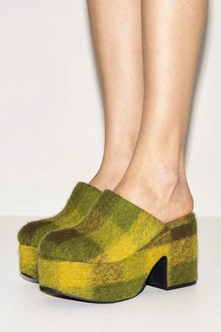 Miso Platform Clog Cactus Printed Felt