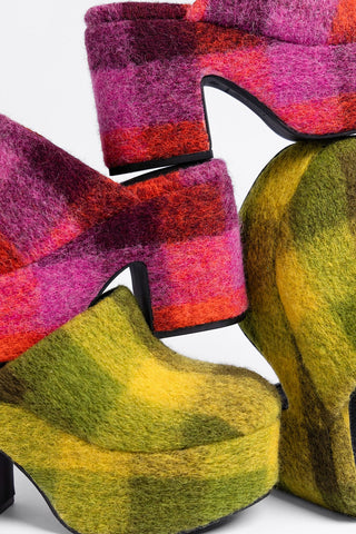 Miso Platform Clog Cactus Printed Felt
