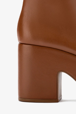 Miso Platform Boot In Caramel Stretch Leather