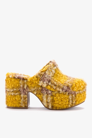 Miso Platform Clog In Dijon Plaid Shearling