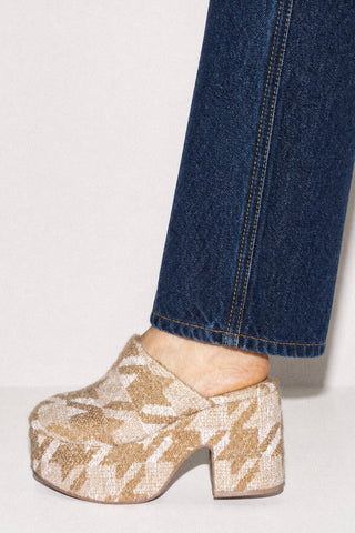 Miso Platform Clog Latte Fabric