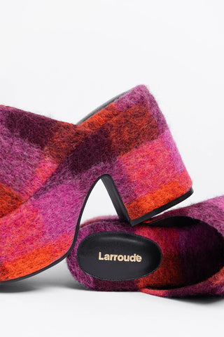Miso Platform Clog Plum Printed Felt