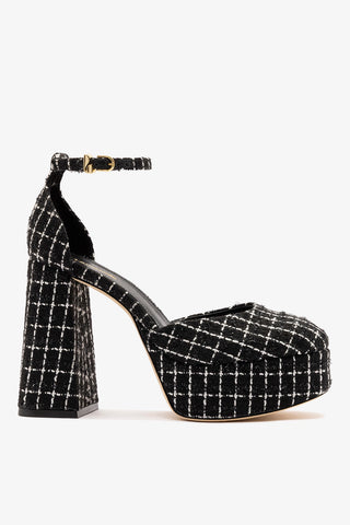 Ari Platform Pump Black Tweed Pump Larroude