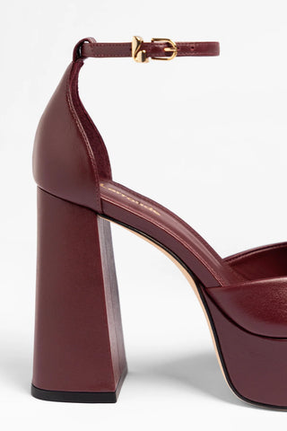 Ari Platform Pump Burgundy Leather Pump Larroudé