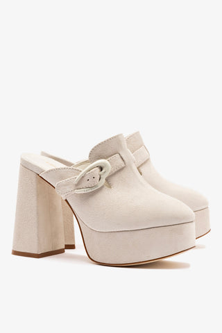 Dolly Verona Clog In Mushroom Grey Suede