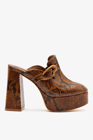 Dolly Verona Clog In Oud Python Embossed Leather