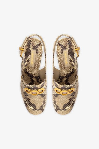 Harrington Loafer Hi In Neutral Snake Stamped Leather