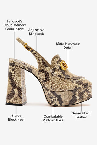 Harrington Loafer Hi In Neutral Snake Stamped Leather