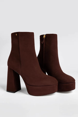 Dolly Platform Boot Brown Suede Boot Larroudé
