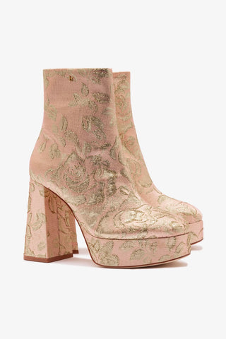 Larroudé for LoveShackFancy Dolly Boot In Sand Brocade