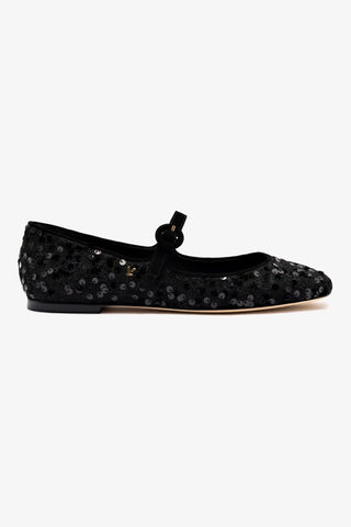 Blair Ballet Flat In Black Sequins