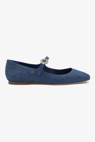 Blair Ballet Flat In Blue Denim