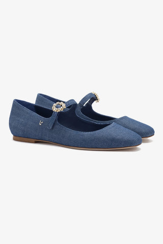 Blair Ballet Flat In Blue Denim