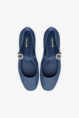 Blair Ballet Flat In Blue Denim