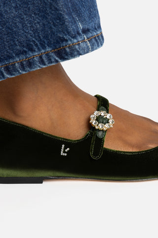 Blair Ballet Flat In Bosco Velvet