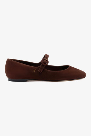 Blair Ballet Flat In Brown Suede