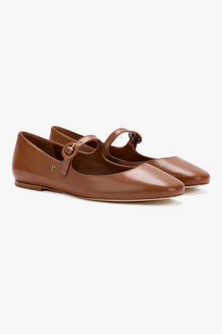 Blair Ballet Flat In Caramel Leather