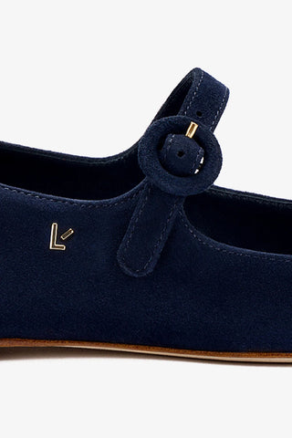 Blair Ballet Flat In Navy Suede