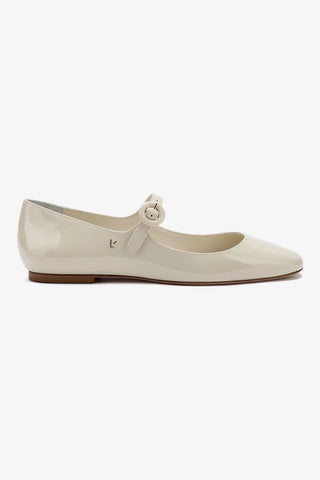 Blair Ballet Flat In Ivory Patent Leather