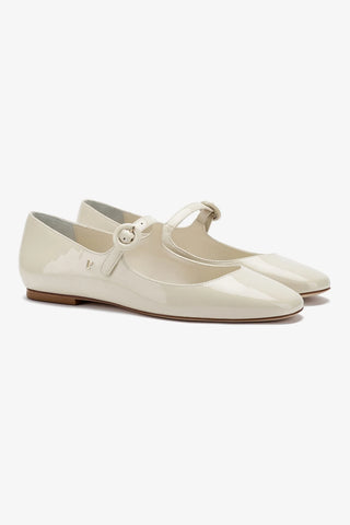 Blair Ballet Flat In Ivory Patent Leather