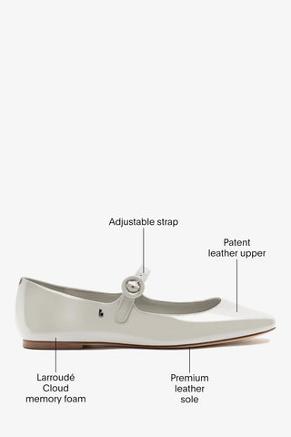 Blair Ballet Flat Moon Gray Patent Leather Ballet Larroudé