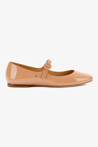 Blair Ballet Flat In Tan Patent Leather