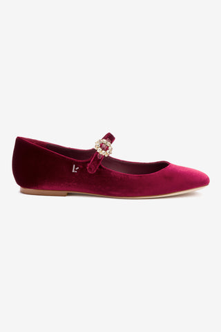 Blair Ballet Flat In Wine Velvet