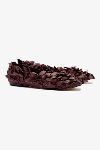 Larroude x Jonathan Cohen Ballet Flat In Burgundy Leather