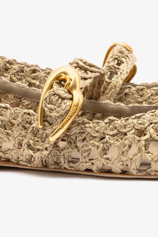 Verona Macrame In Algae Embroidered Raffia